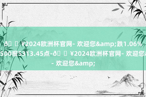 🔥2024欧洲杯官网- 欢迎您&跌1.06%；中证500报5313.45点-🔥2024欧洲杯官网- 欢迎您&